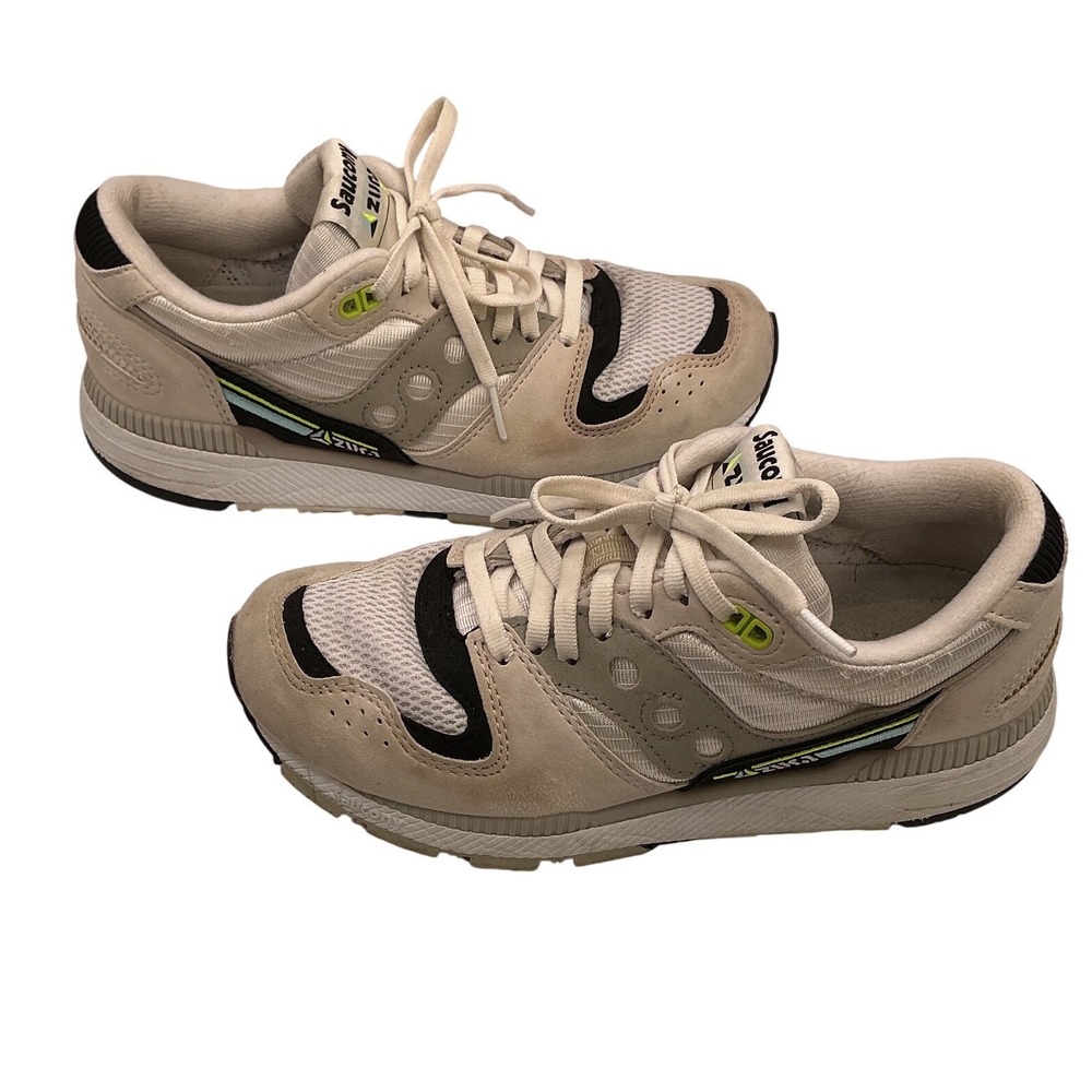 Saucony Azura Womens Tan Cream Black Neon Sneakers S60437-17 Size 7 - Picture 4 of 7